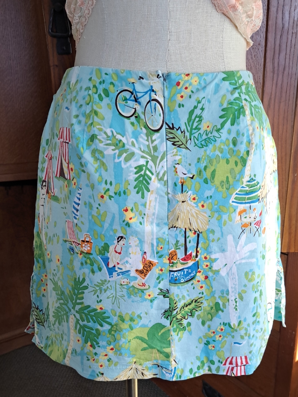 Larry Levine Tropical Cabana Beach Print Skort Size 6 - Picture 5 of 11